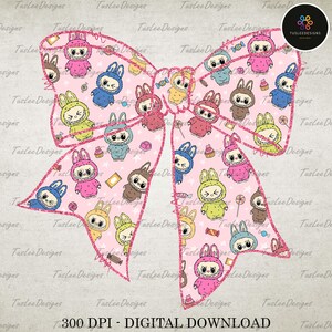 Perfect Gift for Kids, Monster Doll Png, Easter Coquette Bow Cute Doll For Kids Girls Png, Easter Coquette Bow Png, Gift For Easter Day