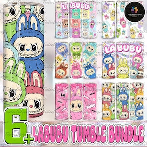 TrendingCartoon Character 20oz Skinny Tumbler Wrap Bundle PNG, Funny Cartoon Character Wrap Design Bundle Png, Gift for Kids Tumbler Png