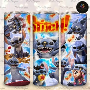 Blue Monster Character 20 OZ Tumbler Wrap Design, Digital Download, Skinny Straight Wrap, Cartoon 20 OZ Tumbler Wrap, Bestseller tumbler