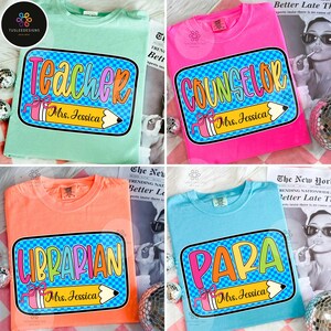 Neon Checkered Teacher Png Bundle, Teacher Png Sublimation, Teacher Shirt Design, Teacher Png, Boho Wildflowers Png,Teacher Appreciation Png