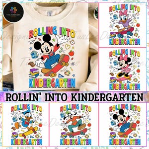 Rollin&#39; Into Kindergarten Cartoon Png, School Grade Png, Back To School Png, First Day Of School Png, Cartoon Movie School Png