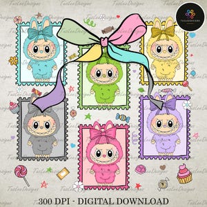 Perfect Gift for Kids, Monster Doll Png, Easter Coquette Bow Cute Doll For Kids Girls Png, Easter Coquette Bow Png, Gift For Easter Day