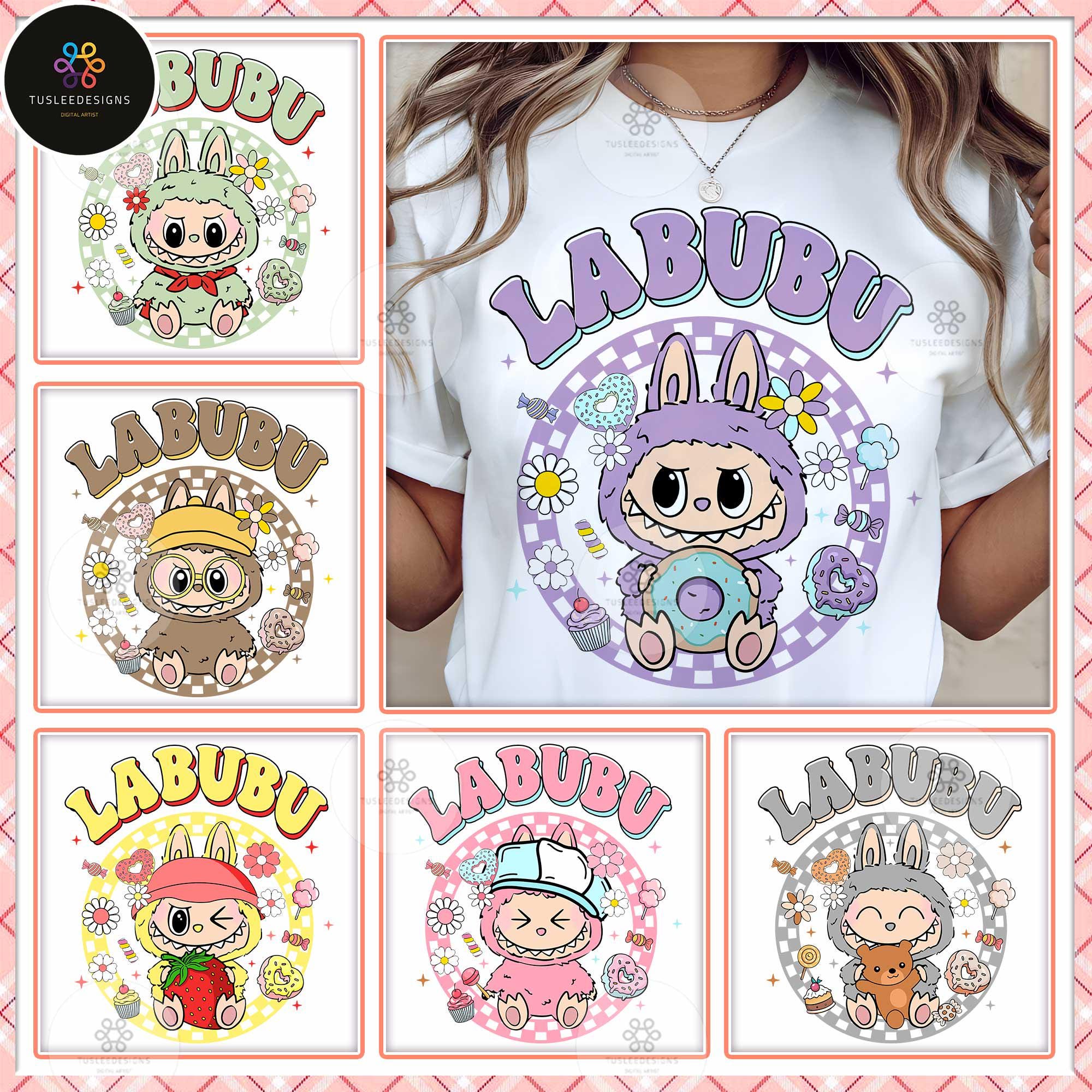 Trendy Checker Cartoon Character Bundle Design, Idealny prezent dla dzieci, Wielkanocna kokietka kokardka lalka dla dzieci dziewcząt Png, Zabawny dzień wielkanocny