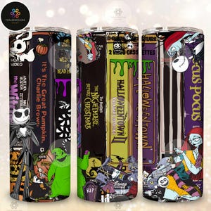 Cassettle Halloween Movies 20Oz Tumbler Wrap, Spooky Season Tumbler Wrap, Halloween Nightmare Png, Couple Halloween Tumbler