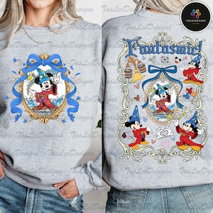 Vintage Cartoon Sorcerer Character Png, Fantasmic Magic Kingdom Adventure, Coquette Bow Fantasia Sorcerer Stay Magical Shirt, Digital File