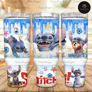 Blue Monster Character 40 OZ Tumbler Wrap Design, Digital Download, Skinny Straight Wrap, Cartoon 40 OZ Tumbler Wrap, Bestseller tumbler