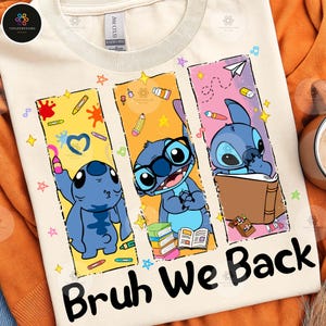 Bruh We Back Png, Cartoon Back To School Png, Blue Alien School Png, Gift For Kid School Png, Bruh We Back Png