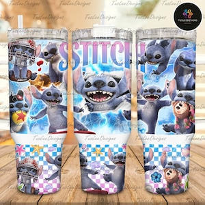 Blue Monster Character 40 OZ Tumbler Wrap Design, Digital Download, Skinny Straight Wrap, Cartoon 40 OZ Tumbler Wrap, Bestseller tumbler