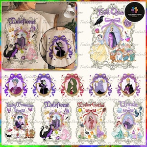 Two Sides Villain Coquette Bow Characters Bundle Png, Vacanze in famiglia Png, Villain Princess Coquette Png, Fiocco specchio magico dei cartoni animati Png