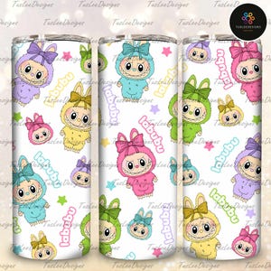 Gift for Kids, Trending Leopard Pink Cartoon Character 20oz Skinny Tumbler Wrap PNG, Funny Cartoon Character Wrap Design, Digital File