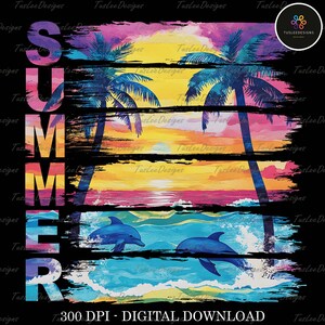 Chasing Sunset Summer Vacation Png Sublimation, Summer Beach Png, Summer Shirt Design, Summer Vibes Png, Retro Summer Sunset Palm Png