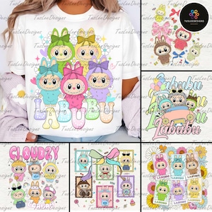 Bundle Trending Pink Cartoon Character Design, Perfect Gift for Kids, Coquette Bow Doll For Kids Girls Png, Funny Cartoon Png