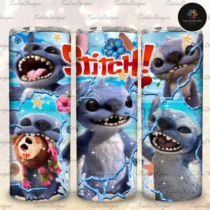 Blue Monster Character 20 OZ Tumbler Wrap Design, Digital Download, Skinny Straight Wrap, Cartoon 20 OZ Tumbler Wrap, Bestseller tumbler
