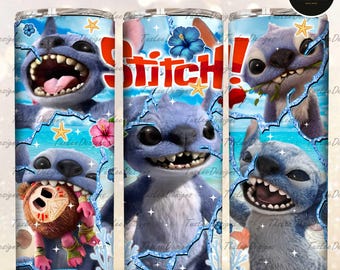 Blue Monster Character 20 OZ Tumbler Wrap Design, Digital Download, Skinny Straight Wrap, Cartoon 20 OZ Tumbler Wrap, Bestseller tumbler