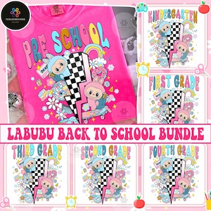 Trending Doll Cartoon School Grade Png Bundle, Back To School 1st/2nd/3rd Grade Png, Retro School Designs, Monster Doll Toy Teacher Png