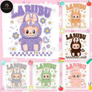 Trending Pink Cartoon Character Bundle Design, Perfect Gift for Kids, Easter Coquette Bow Doll For Kids Girls Png, Funny Easter Day