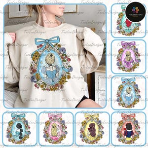Coquette Mirror Princess Characters Png Bundle, Princess Coquette Bow Digital Files, Family Vacation Png, Funny Cartoon Friends Png