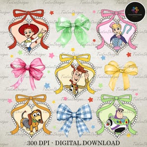 Magical Kingdom, Cartoon Toy and Friends Png, Trendy Cartoon Magical Mirror Bow Png, Boy Girl Birthday Trip Png, Cartoon Coquette Bow Png