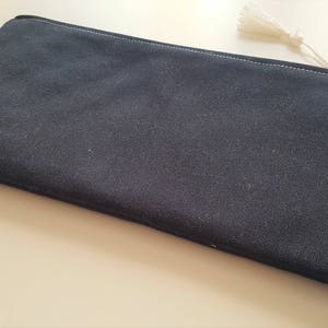 Negro - Cartera para efectivo, Cartera de mano, Neceser de maquillaje Estuche grande con cremallera - Plano - Listo para enviar