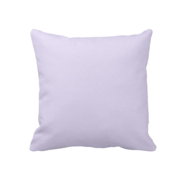 SOLID Soft Lilac - Throw Pillow, Decorative Pillow, Pillow Cover, Pillow Case - SQUARE- 17" x 17" - Zipper Closure