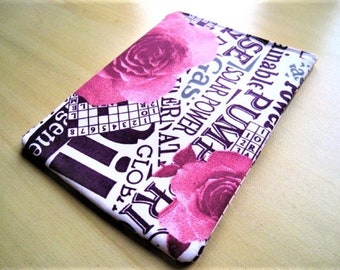 ROSES y PUZZLES - Kindle Paperwhite, Fire, Voyage, Fire hd Nook, Nook Color, Glowlight Ereader Sleeve - Acolchado y cierre de cremallera