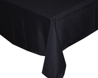 Mantel redondo hecho a mano - Diámetro personalizable: 120 cm, 130 cm, 140 cm, 150 cm, 160 cm, 170 cm - NEGRO SÓLIDO