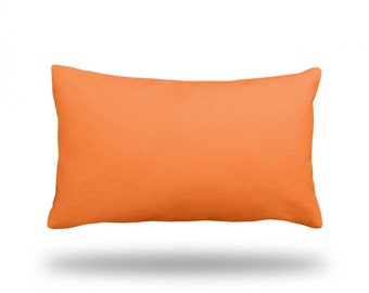 Solid Orange Throw Pillow, Decorative Pillow, Pillow Cover, Pillow Case - RECTANGLE - 13" x 22" - Bottom Zipper Closure