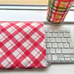 RED PLAID Apple Magic Keyboard Sleeve, Wireless Keyboard with Numeric Keypad Logitech MX Mini, Jelly Comb case Padded and Zipper image 9