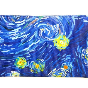 STARRY NIGHT - Federmäppchen, Geldbörse, Clutch, Tasche Große Reißverschlusstasche - Flach - Schwerer Stoff Flecken- und Wasserfest