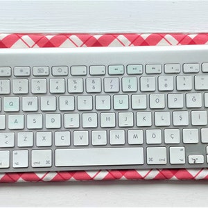 RED PLAID Apple Magic Keyboard Sleeve, Wireless Keyboard with Numeric Keypad Logitech MX Mini, Jelly Comb case Padded and Zipper image 7