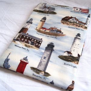 Lighthouses of America - Kindle Paperwhite, Fire, Voyage, Kindle Fire HD Nook, Color, Glowlight Ereader Sleeve - Padded and Zipper Closure