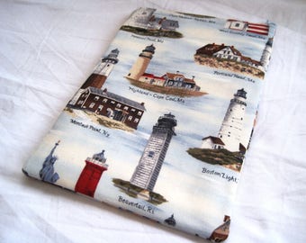 Lighthouses of America - Kindle Paperwhite, Fire, Voyage, Kindle Fire HD Nook, Color, Glowlight Ereader Sleeve - Padded and Zipper Closure