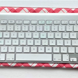 RED PLAID Apple Magic Keyboard Sleeve, Wireless Keyboard with Numeric Keypad Logitech MX Mini, Jelly Comb case Padded and Zipper image 8