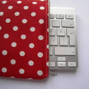 Polka Dots on Red Apple Magic Keyboard Sleeve, Case, Magic Keyboard 2, Extended Keyboard with Numeric Keypad Padded and Zipper Closure image 8
