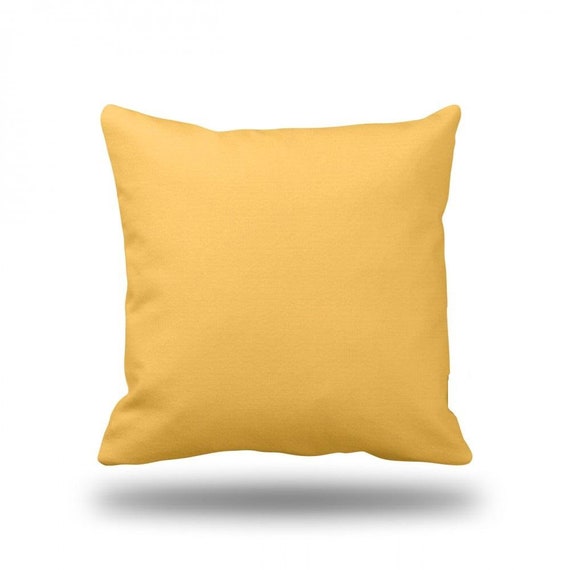 Solid Bright Yellow Throw Pillow Decorative Pillow Pillow Etsy