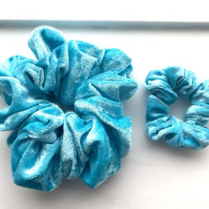 TURQUOISE - Set of 2 Scrunchies - 1 XXL Scrunchie and 1 Mini Scrunchie Set , Hair Accessories Hair Ties
