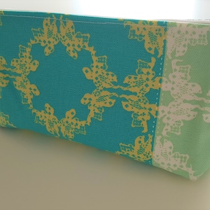 Fancy Square – Carteira de dinheiro, Clutch, Estojo de maquiagem, Bolsa Carteira – Bolsa grande com zíper – Plana