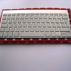 Polka Dots on Red Apple Magic Keyboard Sleeve, Case, Magic Keyboard 2, Extended Keyboard with Numeric Keypad Padded and Zipper Closure image 7