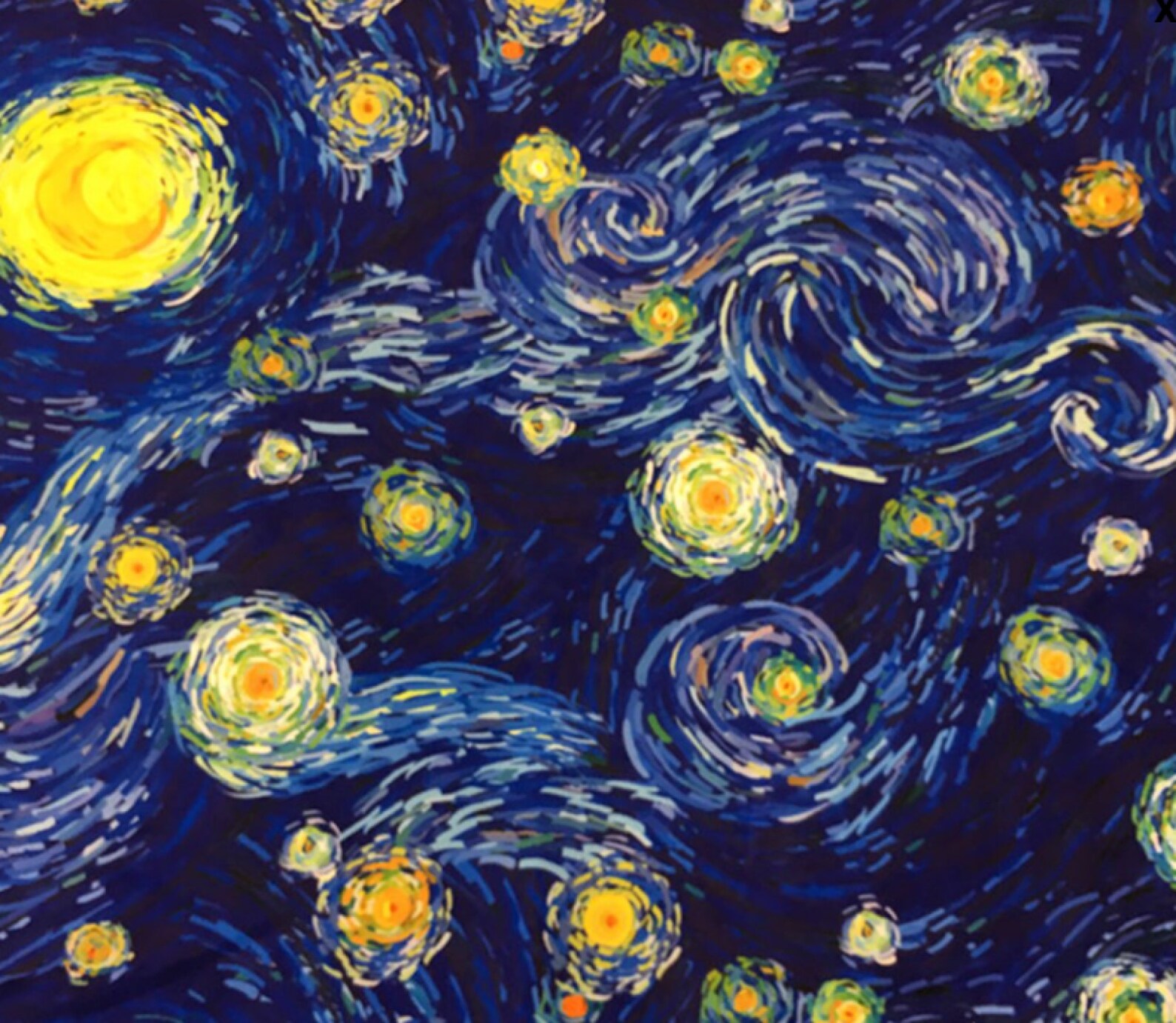 STARRY NIGHT - Small RECTANGLE Handmade Tablecloth - Measures 48” X 55 ...