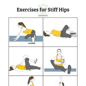 Stretching and Mobility Routine for Stiff Hips - Printable JPG
