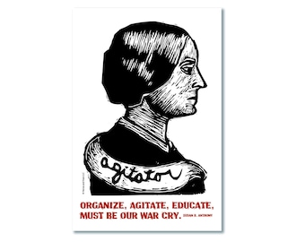 Susan B. Anthony Postcard - Activist Postcard - Feminist Postcard - Social Justice Postcard