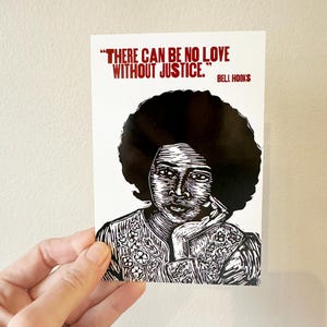 bell Hooks Postkarte - Autor Zitat Postkarte - Autorin - Autorin - Postkarte - Literatur Postkarte - Zitate - Afroamerikanischer Schriftsteller