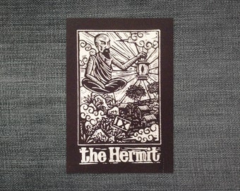 Patches for Jackets - The Hermit Tarot Sew On Patch - Punk Patches - Occult Patch - Small Patches