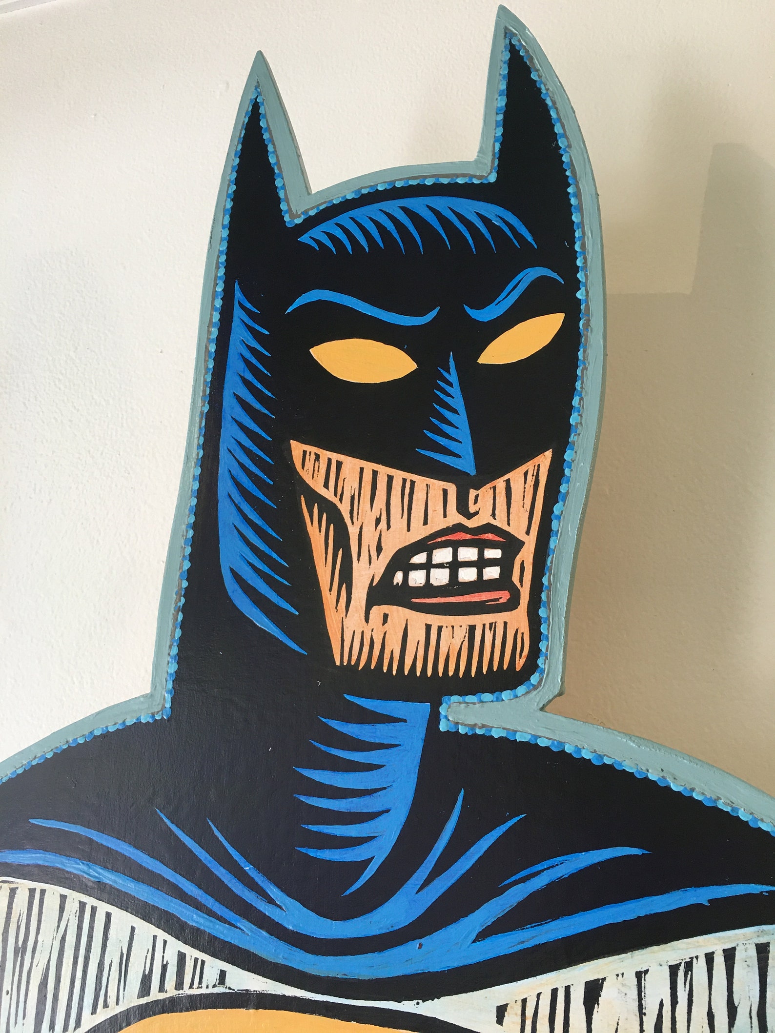 Batman Wall Art Woodcut Art Print on Cutout Wood Kids Room Etsy