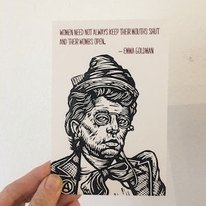 Emma Goldman Cartolina, Ritratto Citazione Cartolina Emma Goldman Attivista Anarchica, Femminista