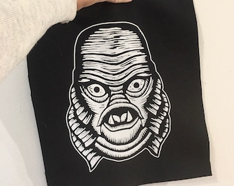 Creature from the Black Lagoon Sew On Canvas Punk Patch for Jacket