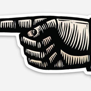 Manicule Pointing Finger Sticker - Finger Sticker - Hand Sticker - Stickers for Laptop - Car Stickers - Waterbottle Stickers