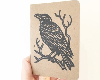 Journals - Notebooks - Sketchbook - Gift for Writer - Gift for Artist - Raven Small Travel Journal Pocket Notebook