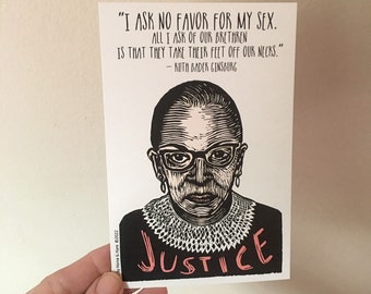 Ruth Bader Ginsburg Portrait Quote Postcard