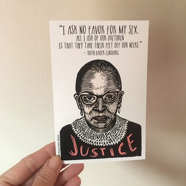 Ruth Bader Ginsburg Portrait Quote Postcard